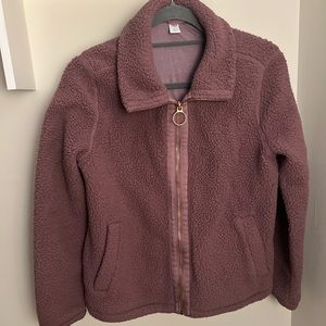 Fluffy fleece zip up jacket Sz S